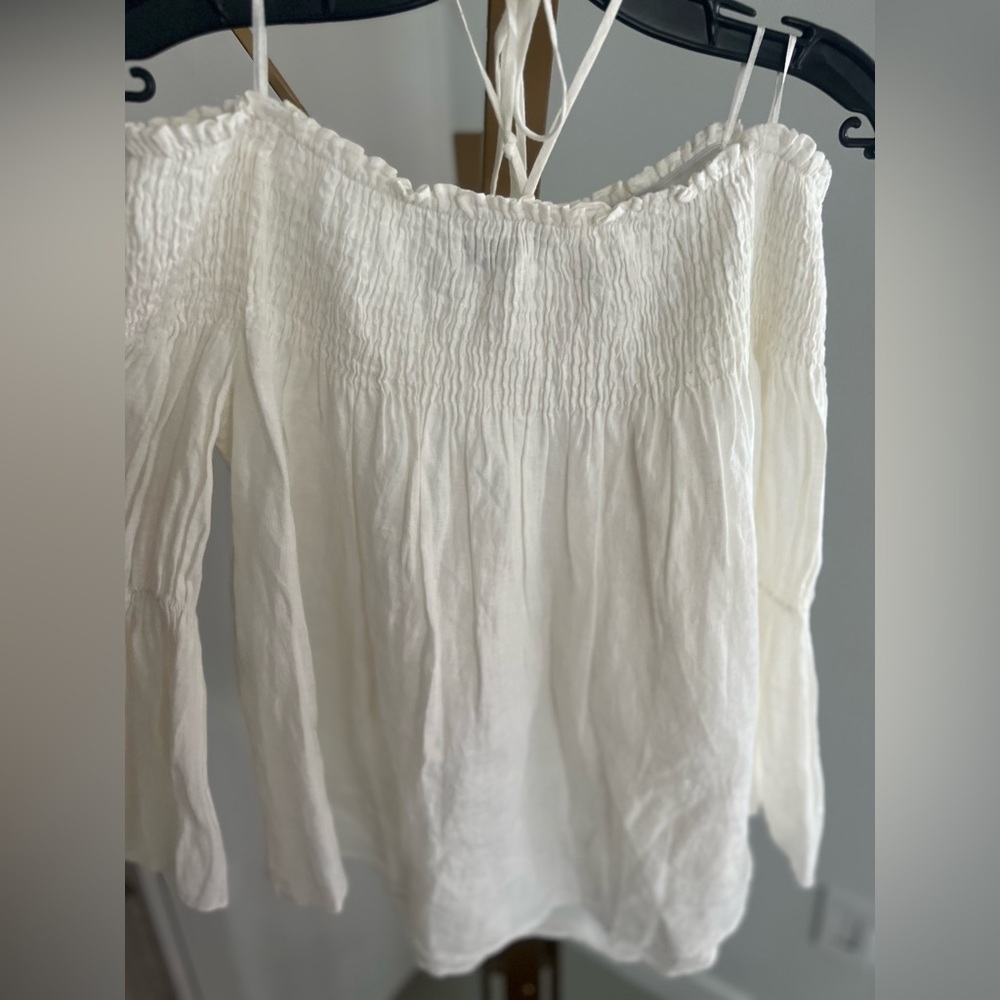 Zara Linen Bohemian Shirt | New with Tags | Elegant Neck Detail | Size M - Picture 15 of 15